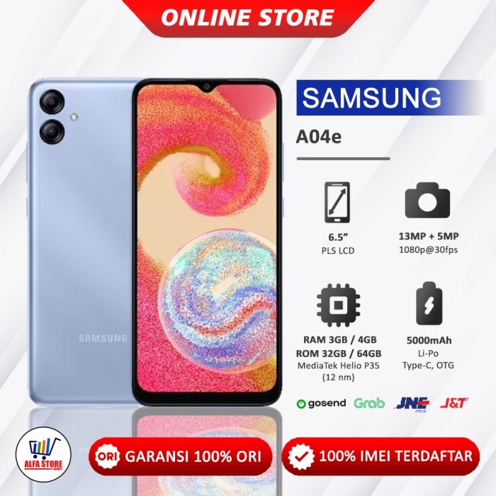 Samsung galaxy a04e ram berapa