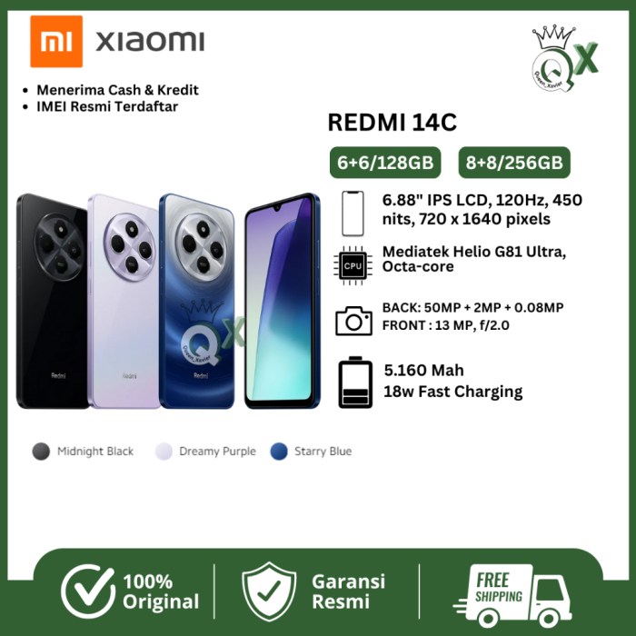 Xiaomi Redmi 14C Indonesia: Harga dan Spesifikasi Resmi Harga redmi 14c