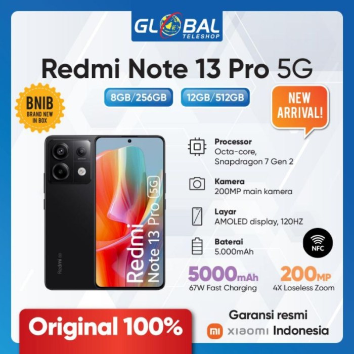 Jual Xiaomi Redmi Note 13 Pro 5G 8/256GB 12/512GB - Garansi Resmi ... Xiaomi note 13 pro