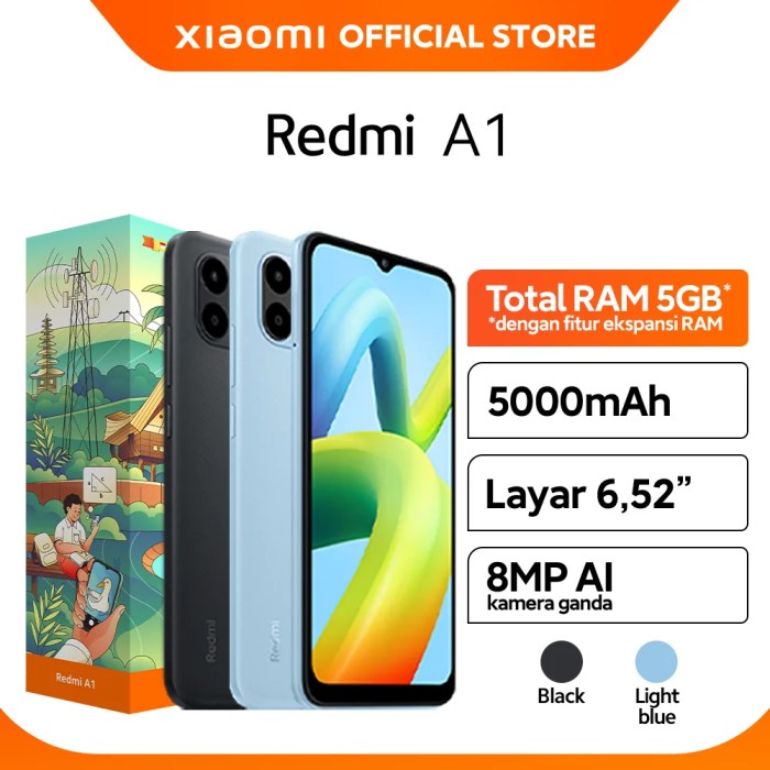 Jual Xiaomi Official Redmi A1 (2+2gb/32gb | 3+2gb/32gb) Total Ram ... Redmi a1
