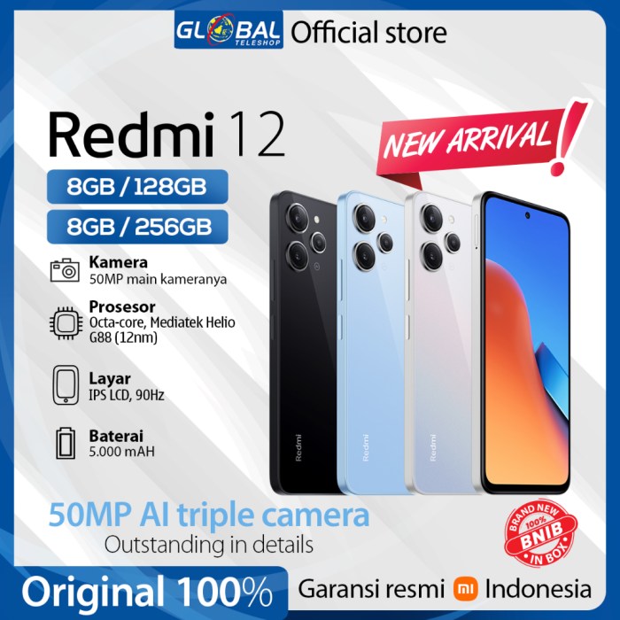 Jual Xiaomi Redmi 12 (8GB/128GB) Garansi Resmi | Shopee Indonesia Xiaomi redmi 12